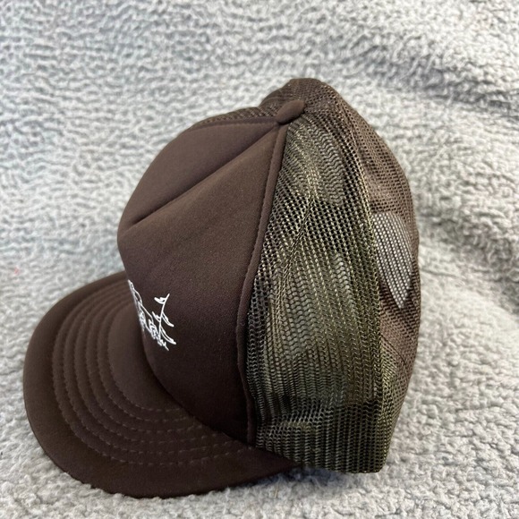 Vintage Brent Ontario Canada Snapback Hat Brown Mesh Trucker Camping Moose 90s - Picture 7 of 7